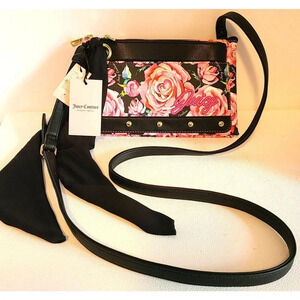 JUICY COUTURE IN BLOOM FLORAL CROSSBODY BAG PURSE WITH POUCH & SCARF NWT